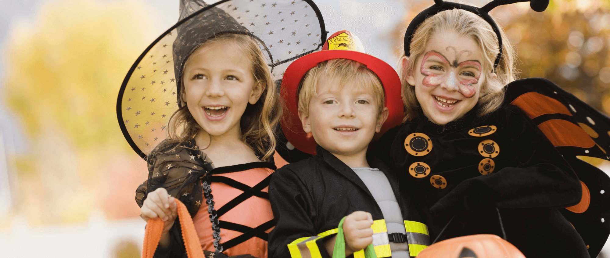 Children dressed up in Halloween costumes