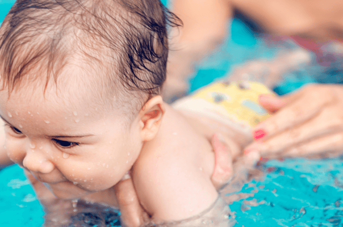 Baby swimming