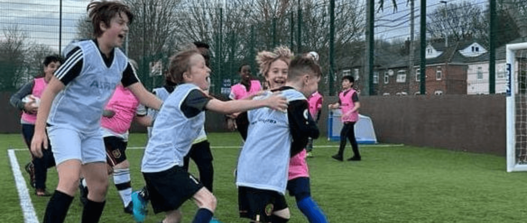 Children playing football