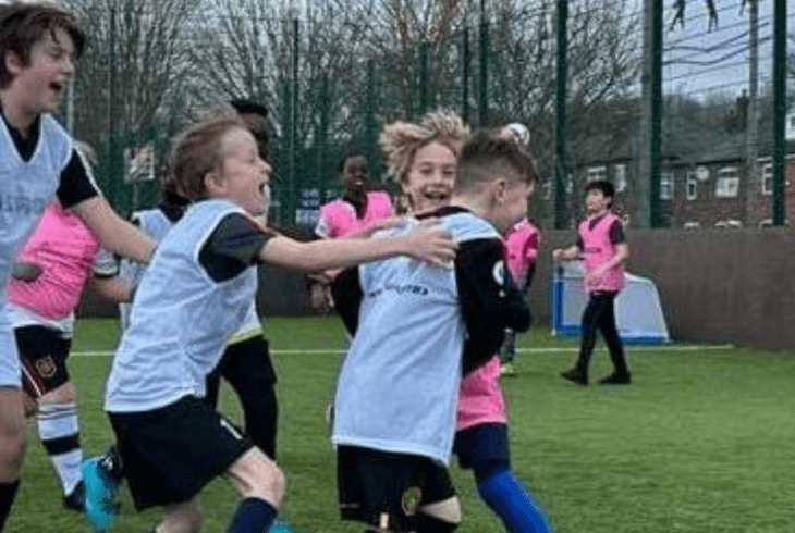 Children playing football