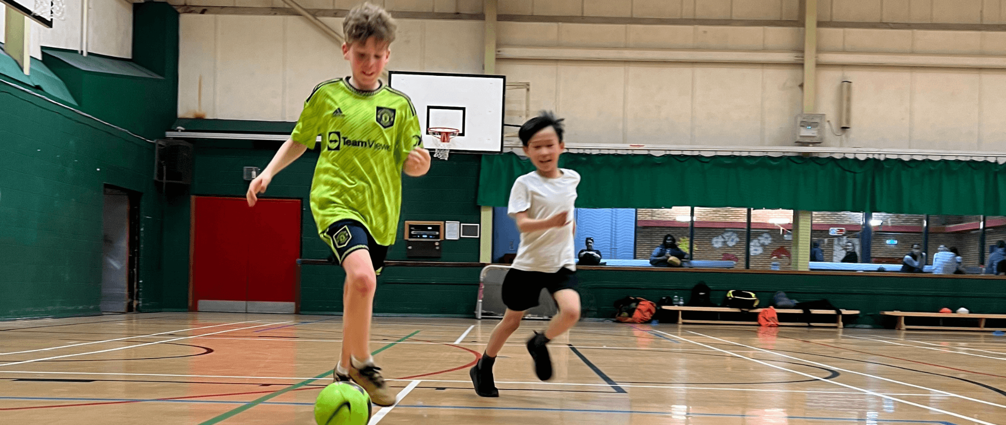Children playing football