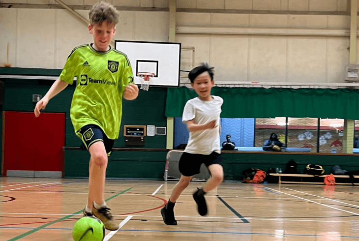 Children playing football