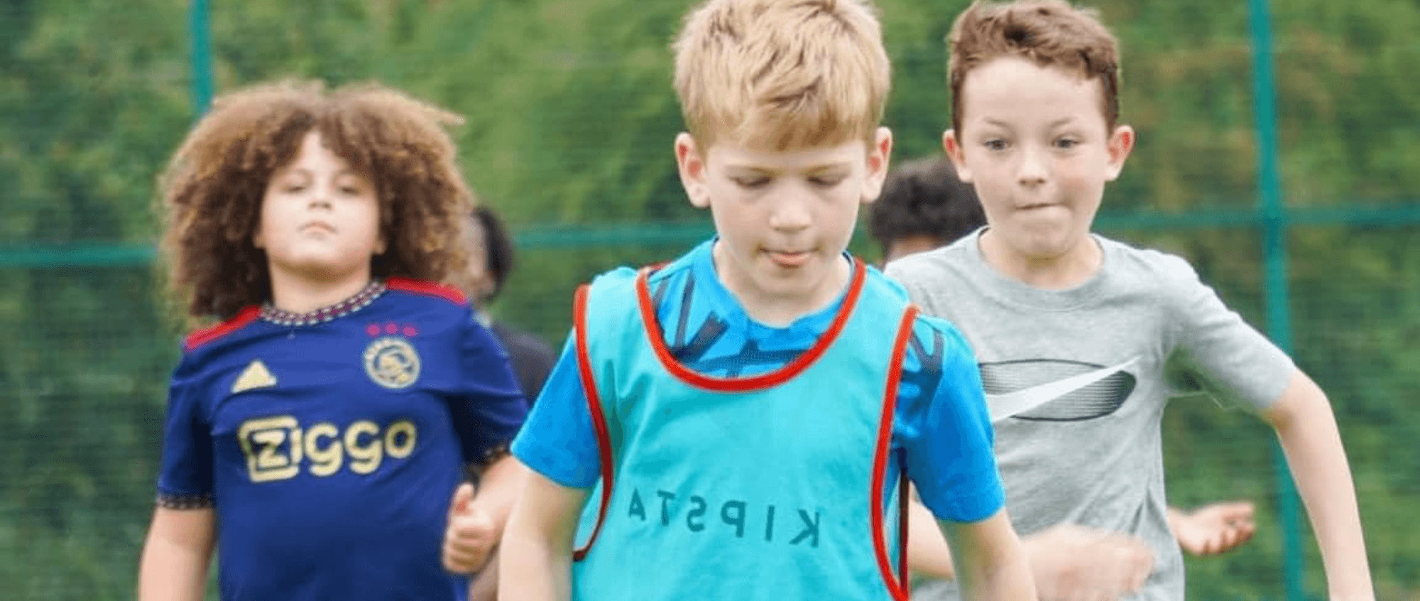 Children playing football