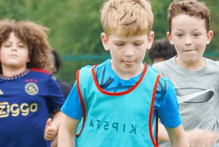 Children playing football