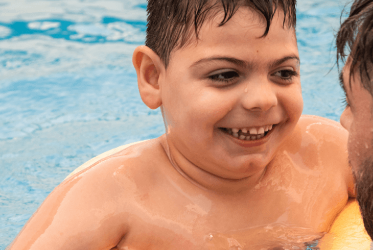Child in swimming pool