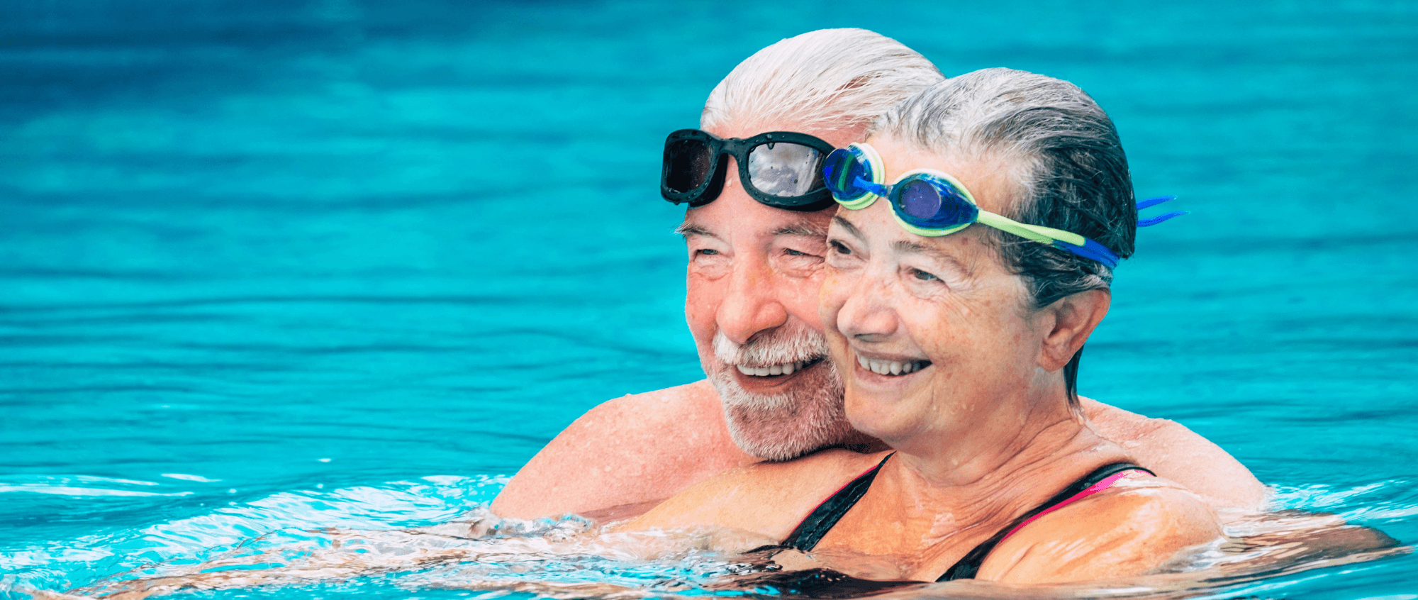 Man and woman in pool