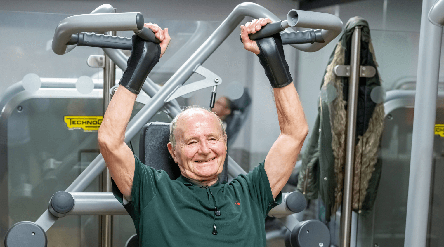 Man working out on a machine
