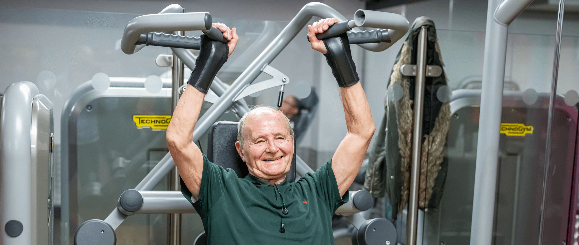 Man working out on a machine