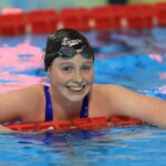 Amelie Blocksidge competing in the pool 