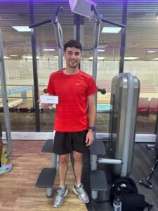 Sean Sutton, Broughton member with his MyZone fitness tracker prize