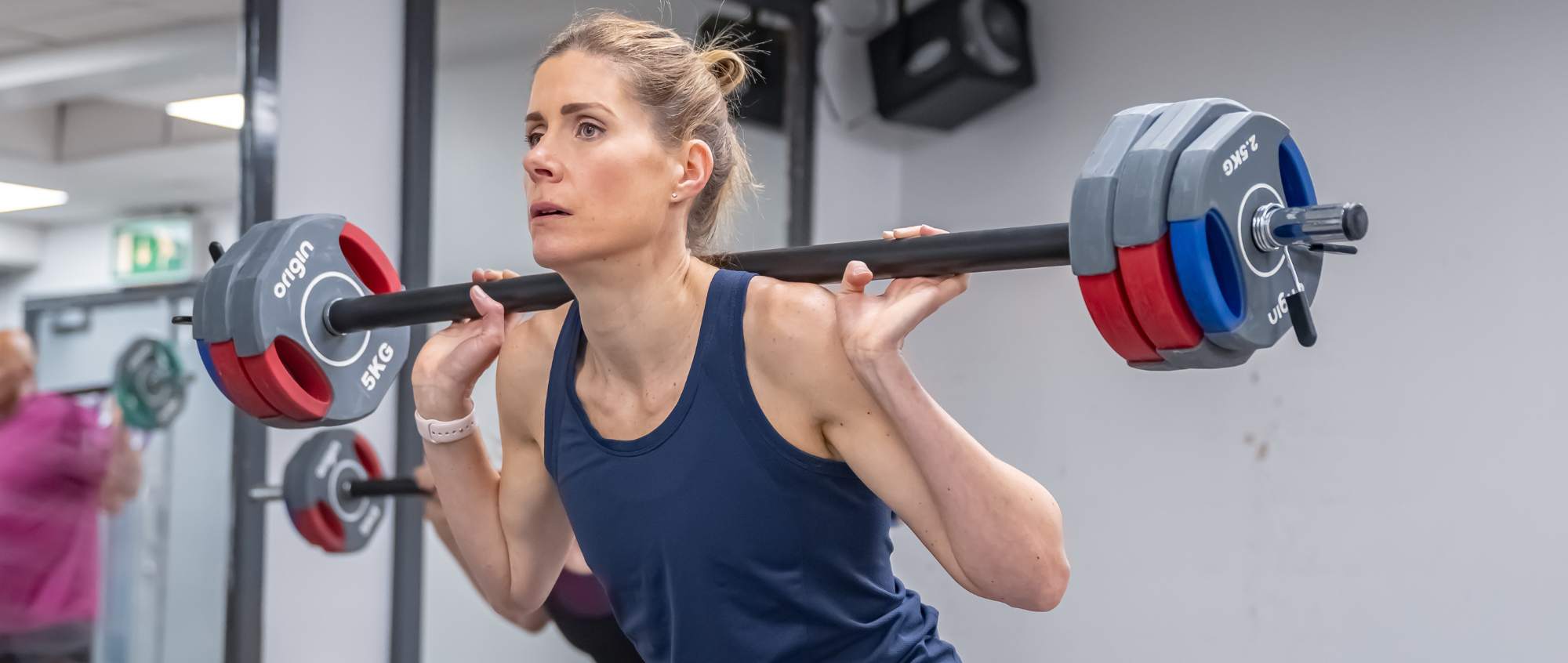 Lady during Body Pump session