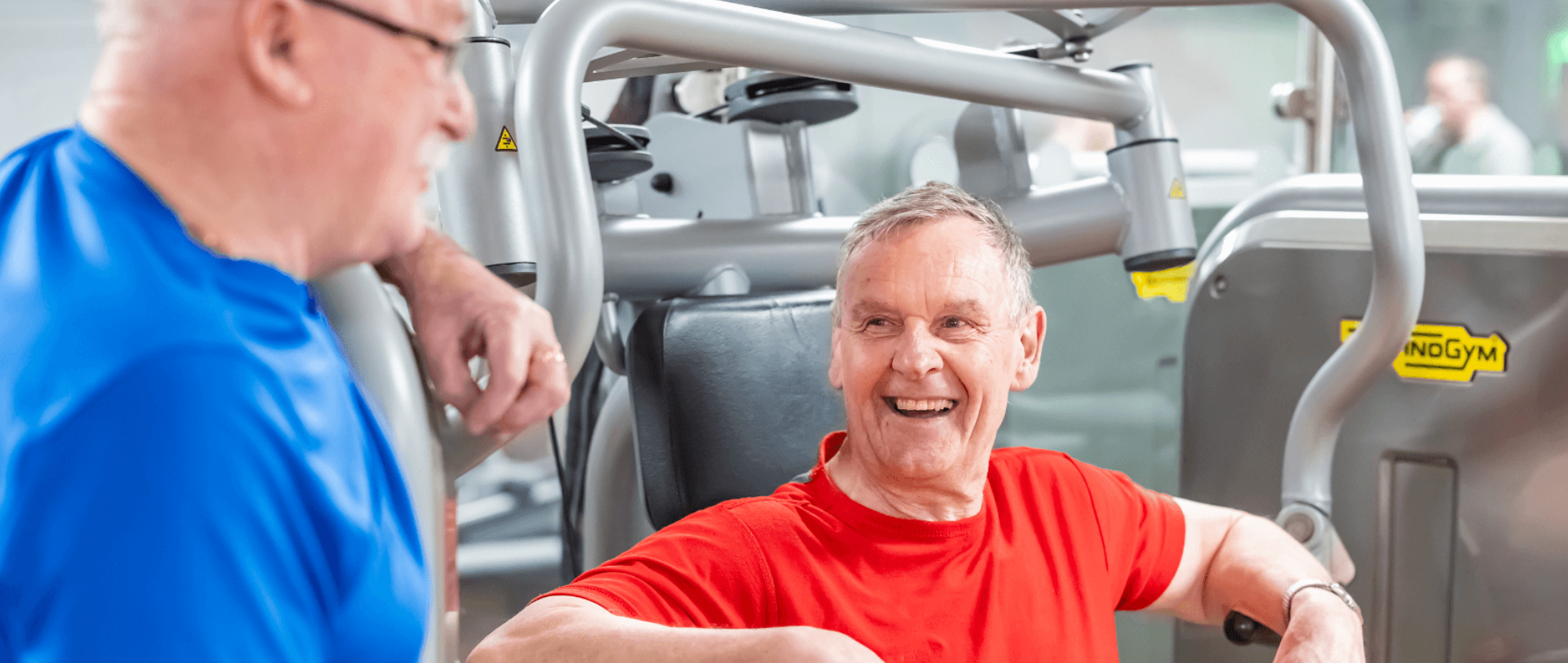 Two friends in the gym