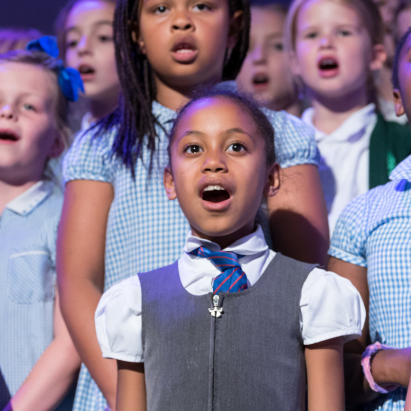 A group of children singing