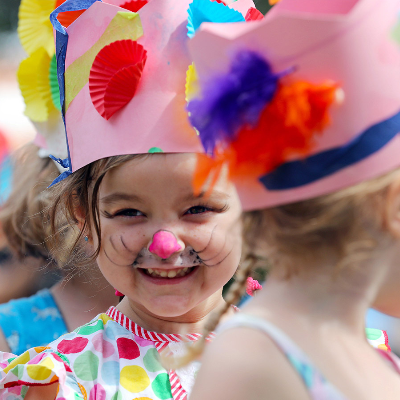 Young girls in Easter hats