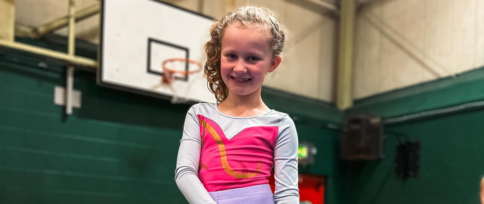 Girl during gymnastics session