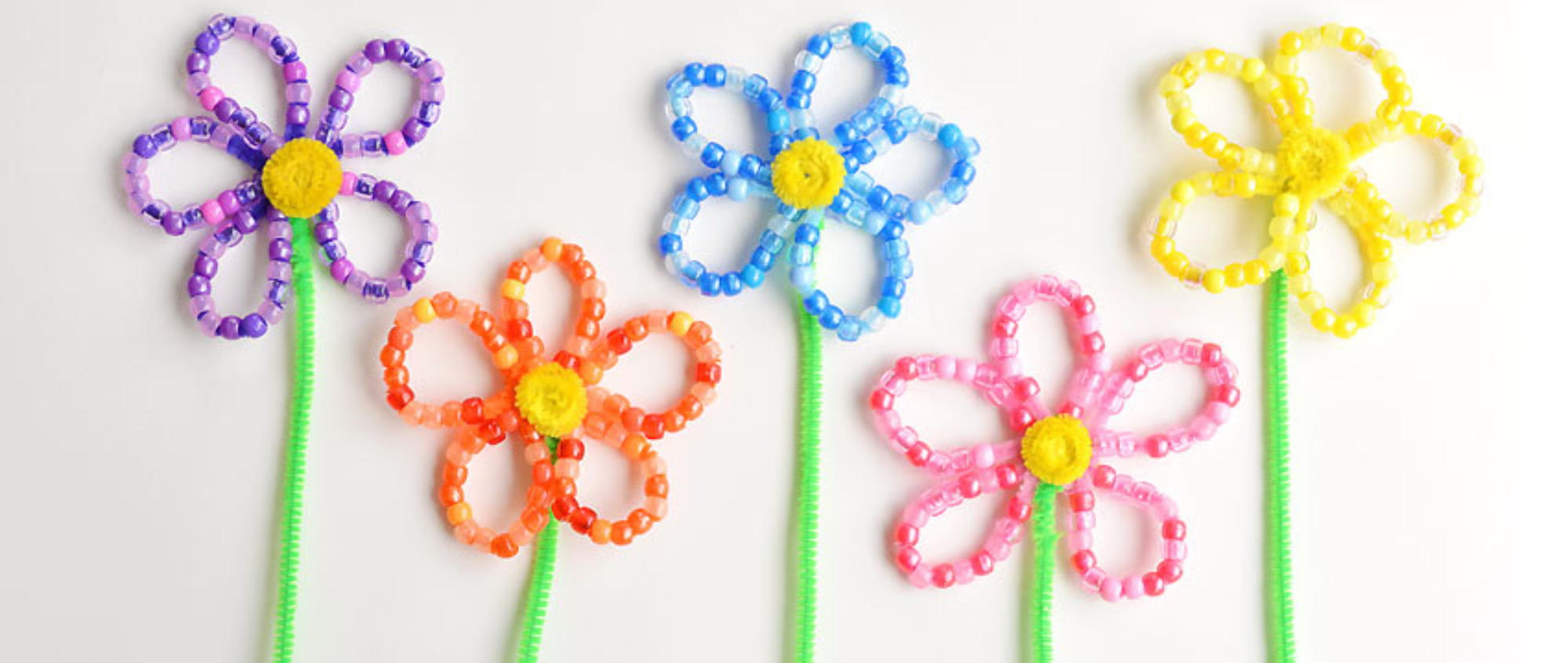 Pipe cleaner and bead flowers