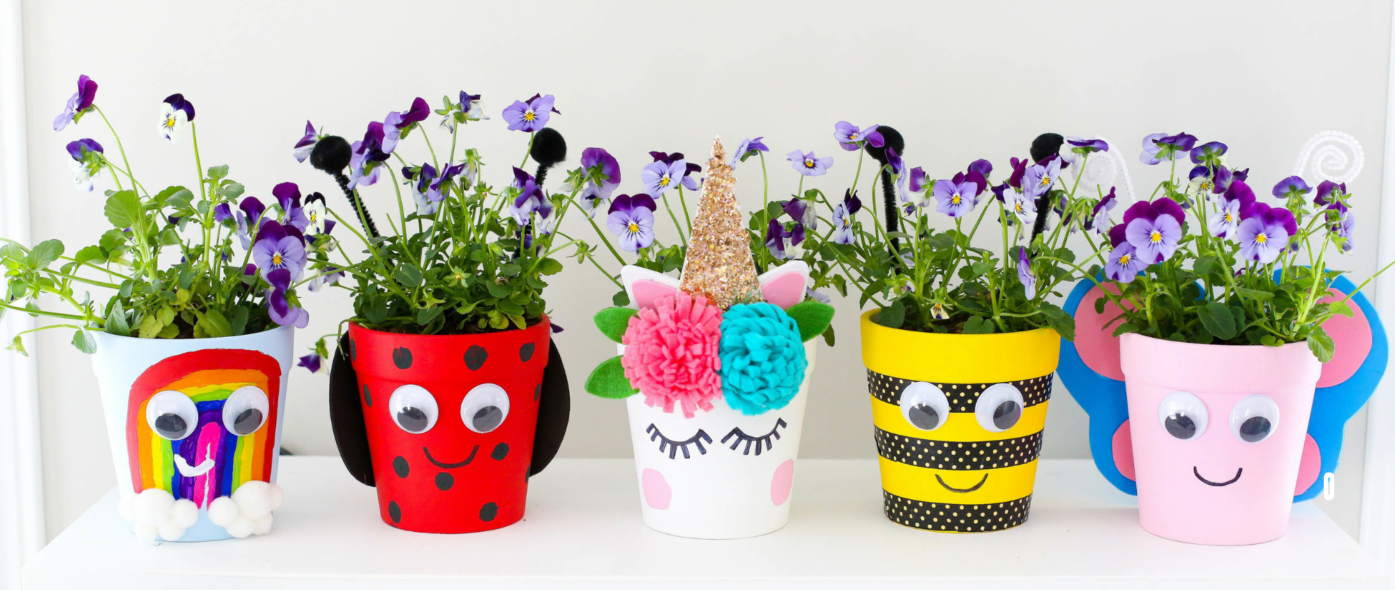 Painted plant pots