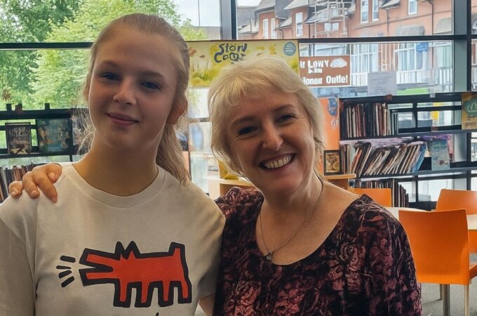 Elizabeth and mentor Anne at Walkden Library