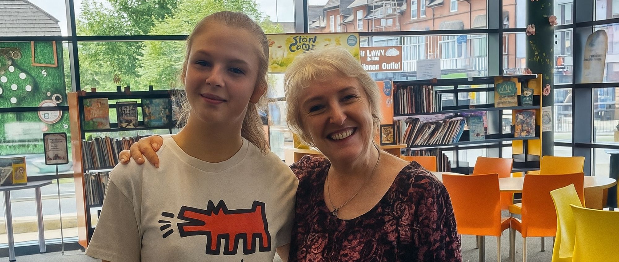 Elizabeth and mentor Anne at Walkden Library