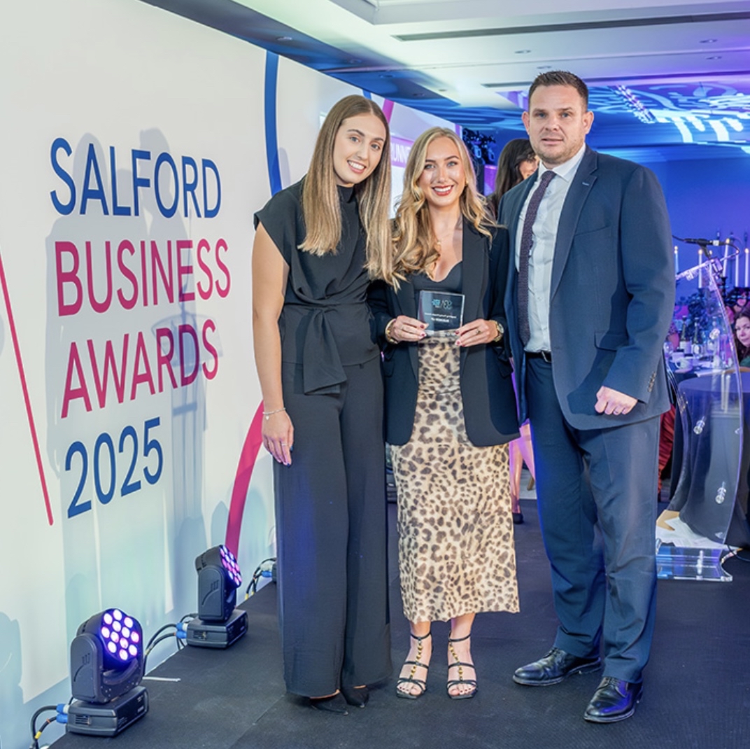 Mia representing SCL at the Salford Business Awards 2025