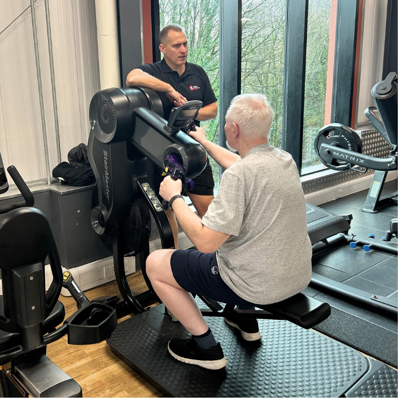 Kevin and Gareth arm bike at Worsley Leisure Centre