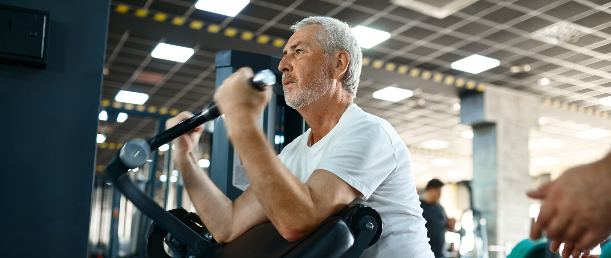 Man working out in gym
