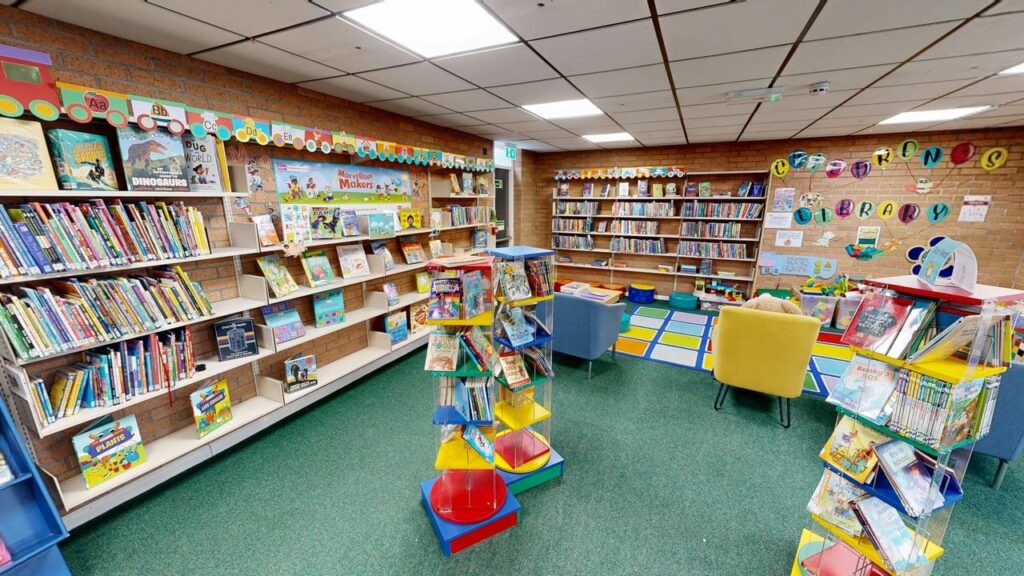 Children's library at Boothstown Library in the community centre