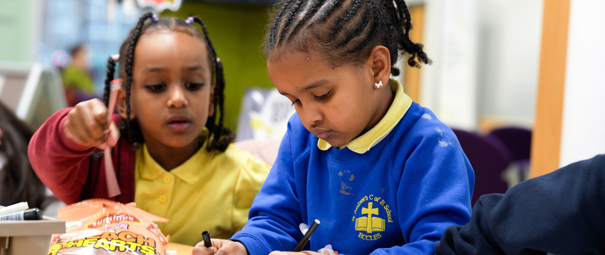 Children during a class visit