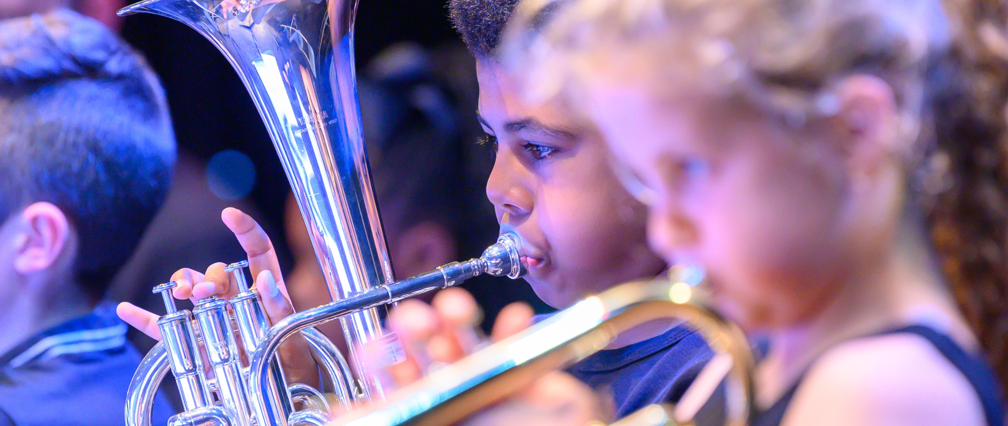 Children playing the trumpet