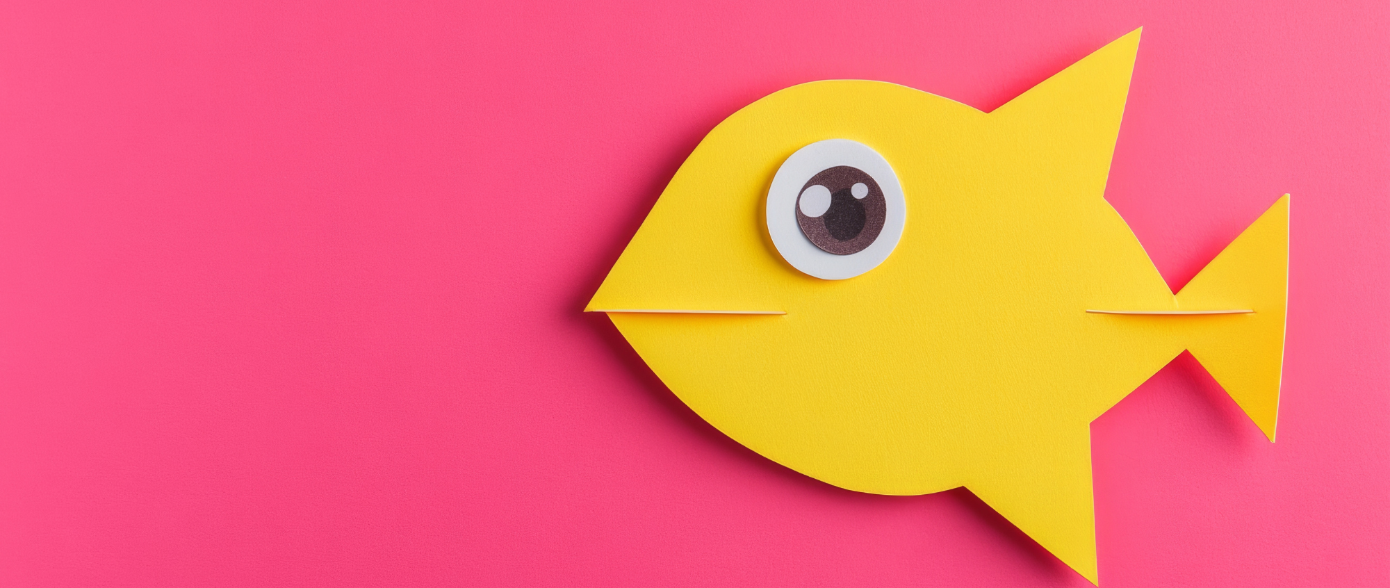Yellow fish on pink background