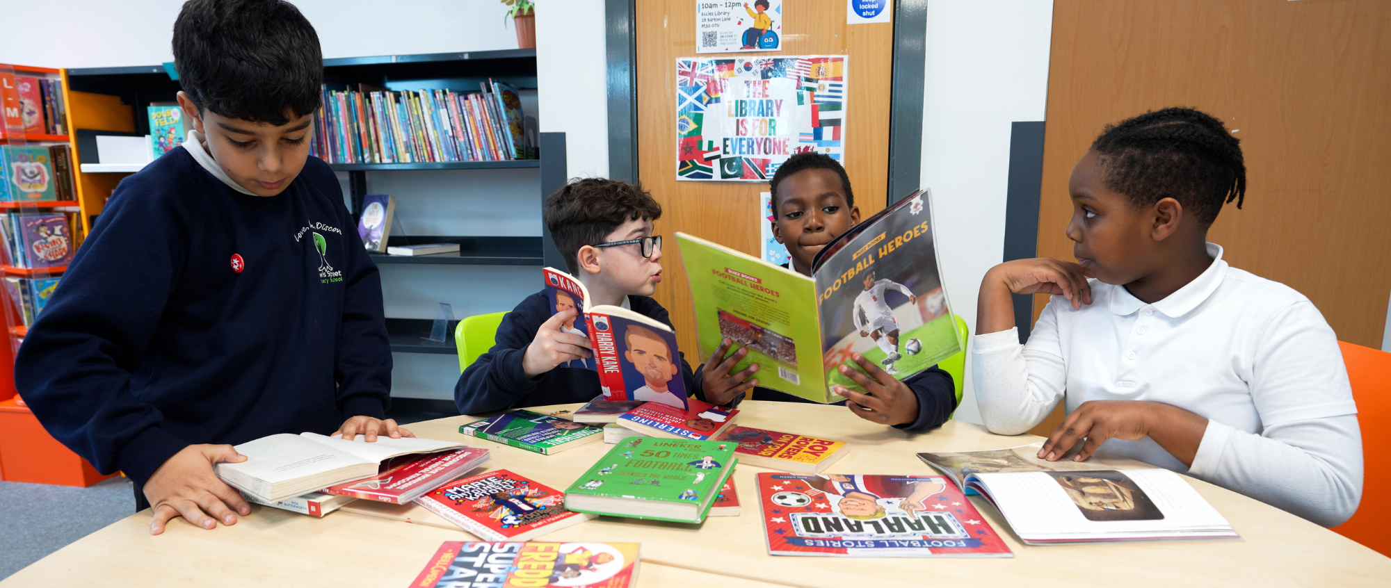 Children reading books