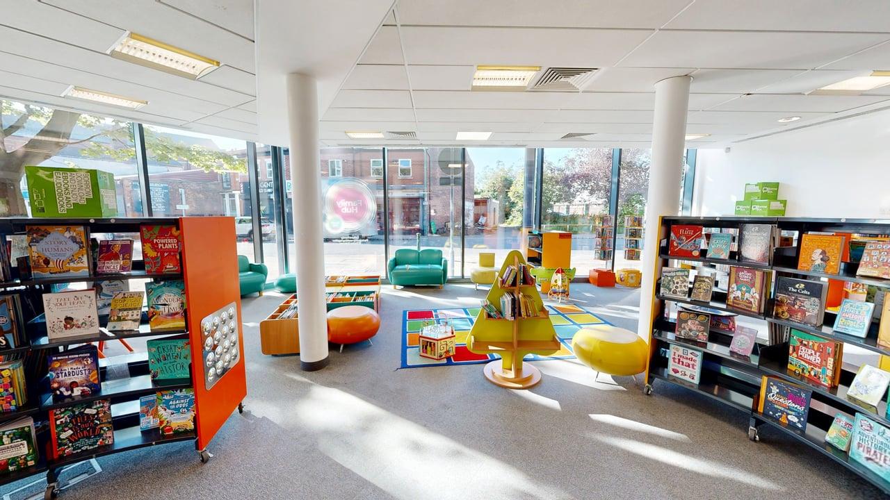 View of the children's library in Eccles Library