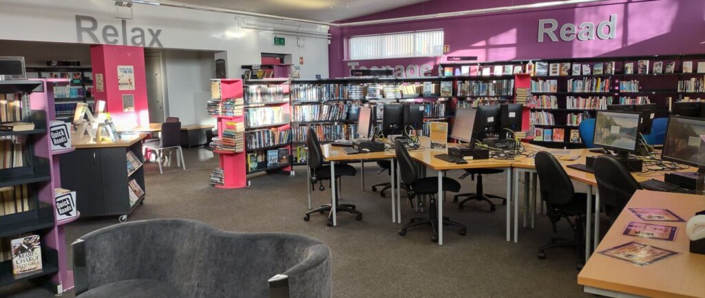 Little Hulton Library with books and computers