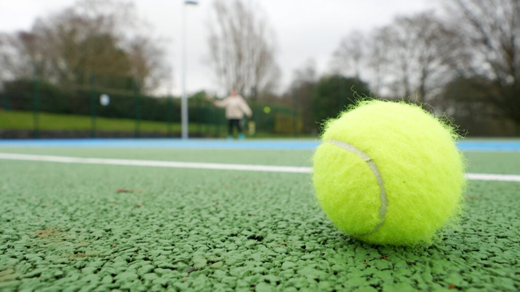 A close up of a tennis ball for tennis in salford