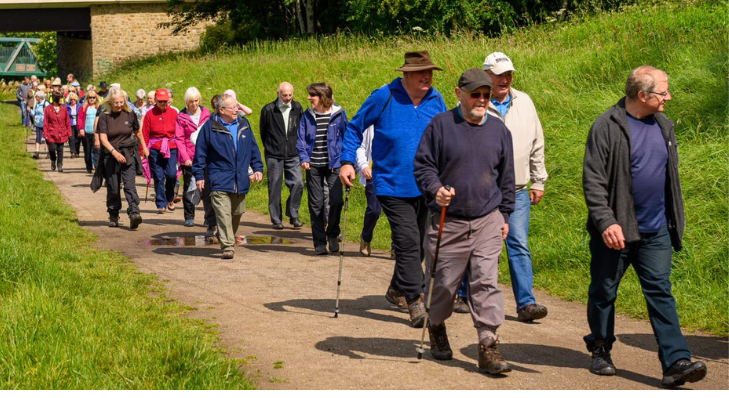 A group of people enjoying a Salford Wellbeing Walk