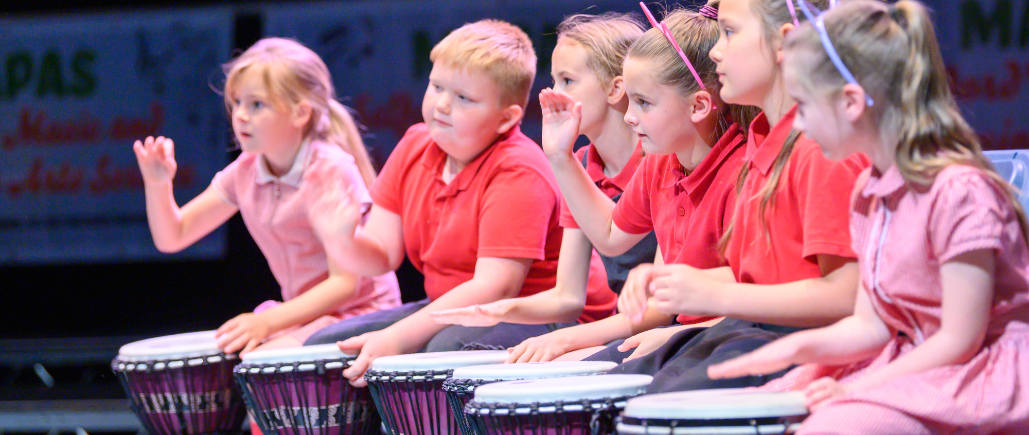 Children playing drums