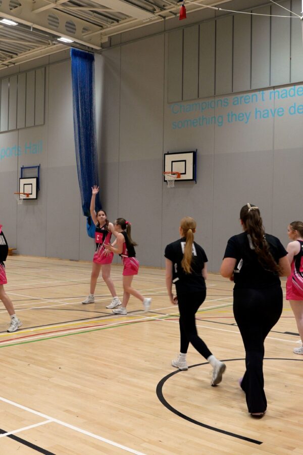An active netball training session