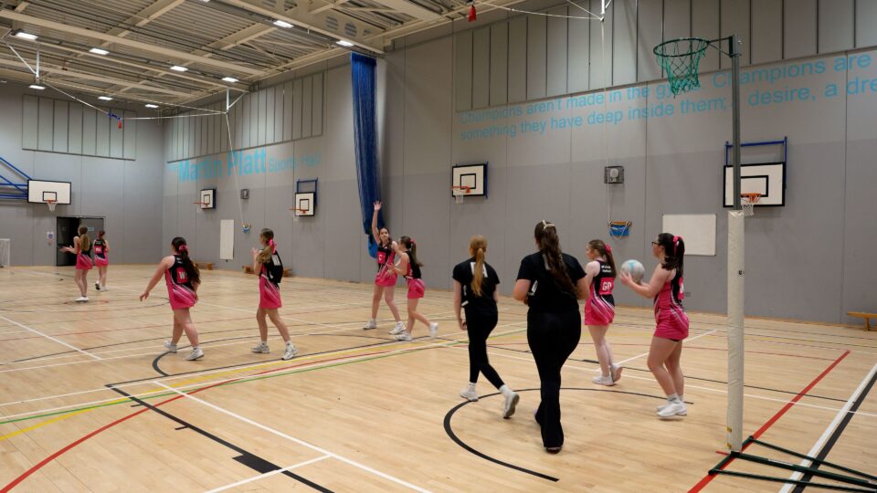 An active netball training session