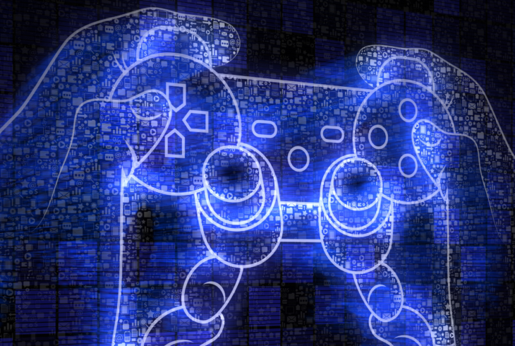 Hand holding game controller
