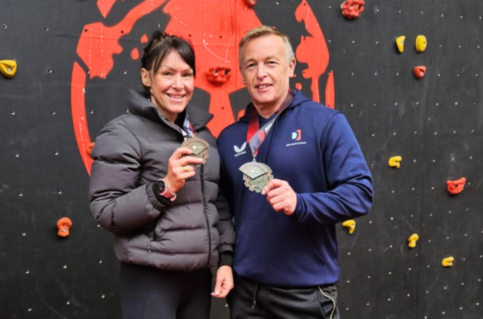 Emma and Jay at a fitness racing event