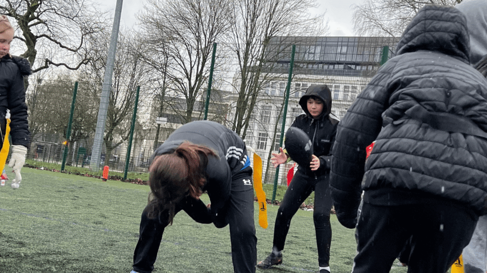 Children playing American Flag Football