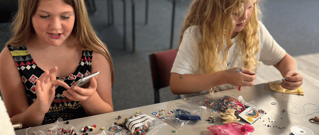 Children during craft session