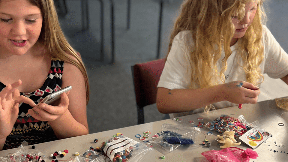 Children during craft session