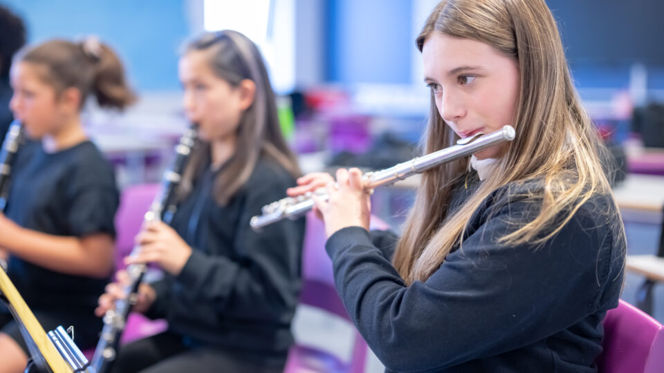 Girl playing instruments, credit Nick Harrison