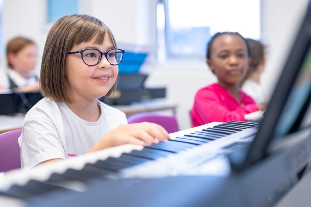 Girl playing the piano