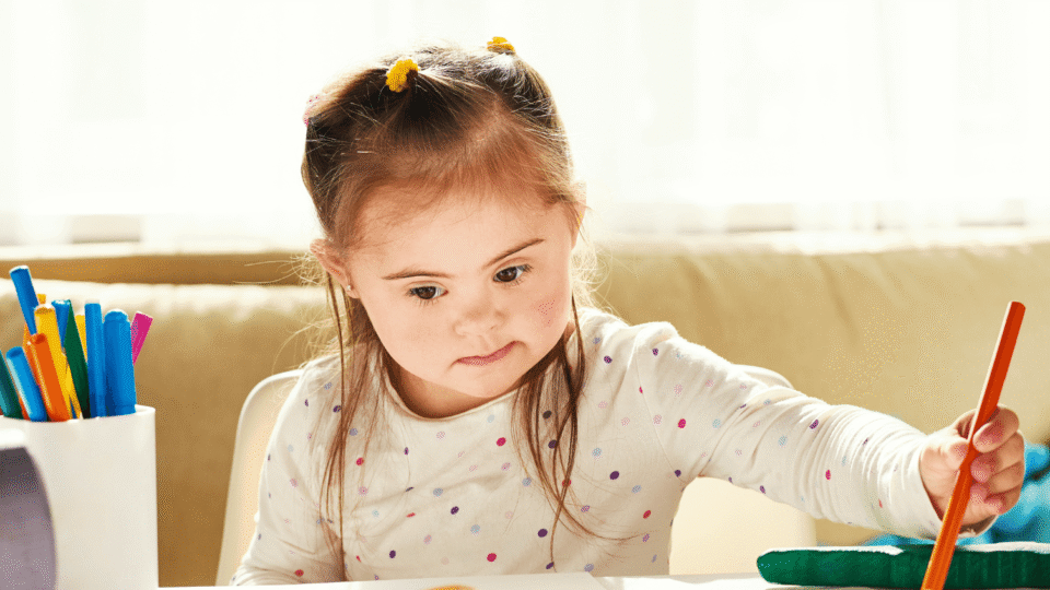 Young girl drawing