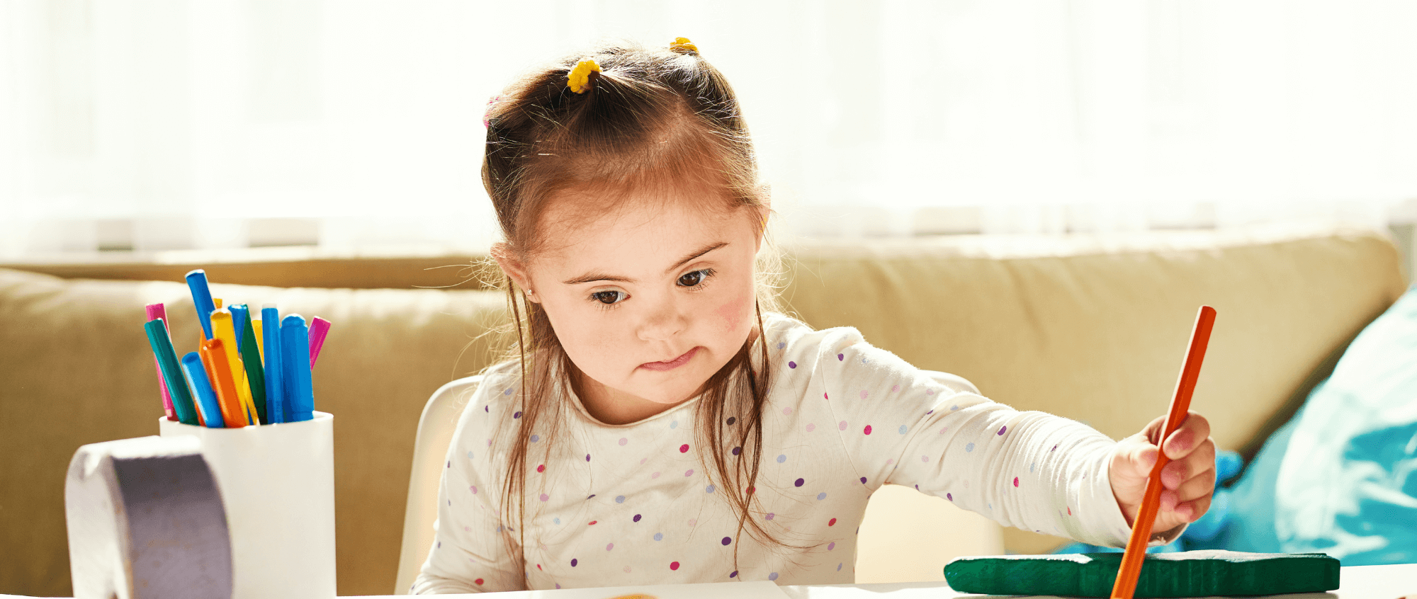 Young girl drawing