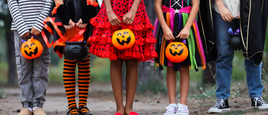 Children dressed in spooky costume