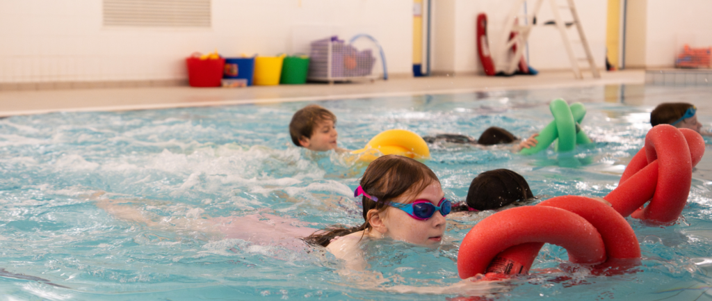 Children during swimming lesson