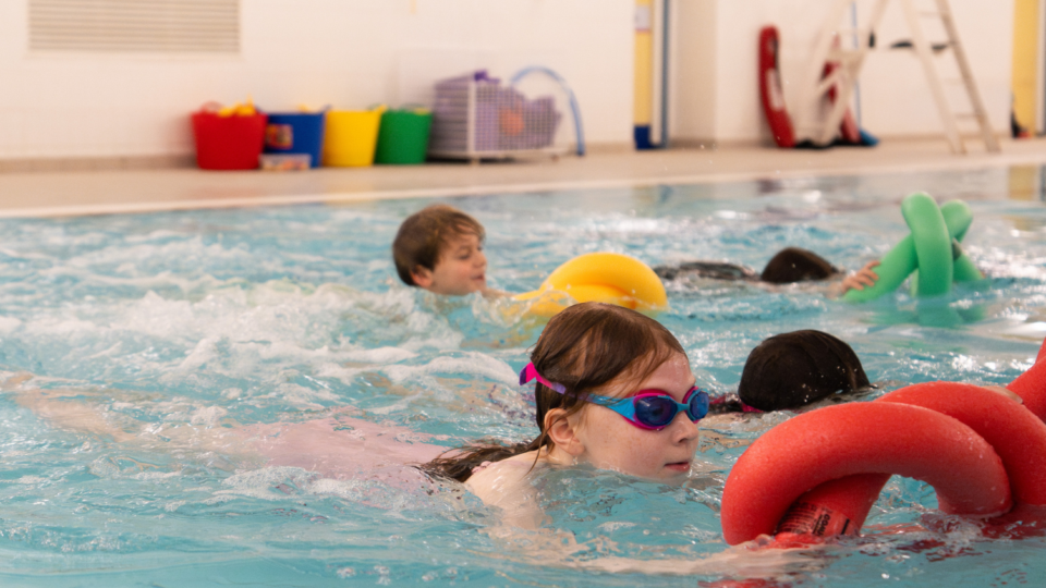 Children during swimming lesson